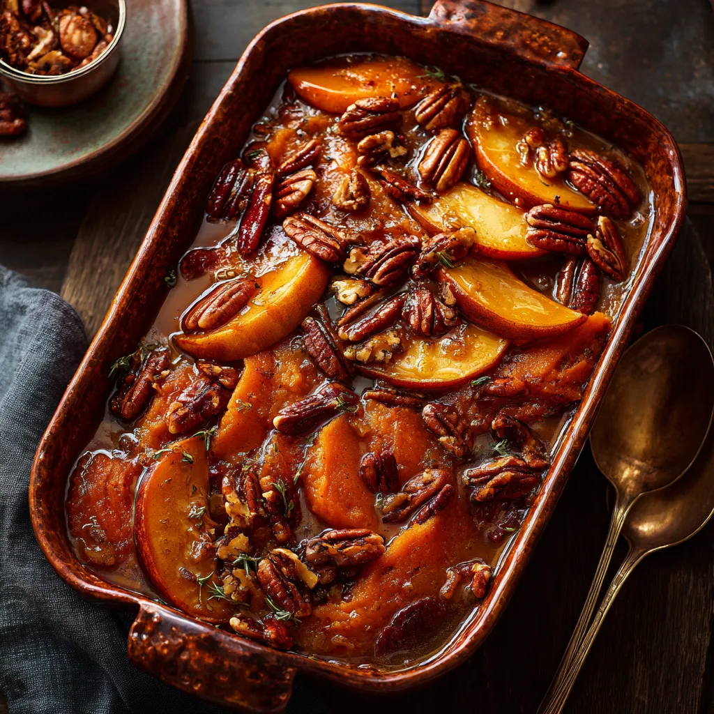 sweet potato casserole recipes apple pecan sweet potato casserole with cider glaze