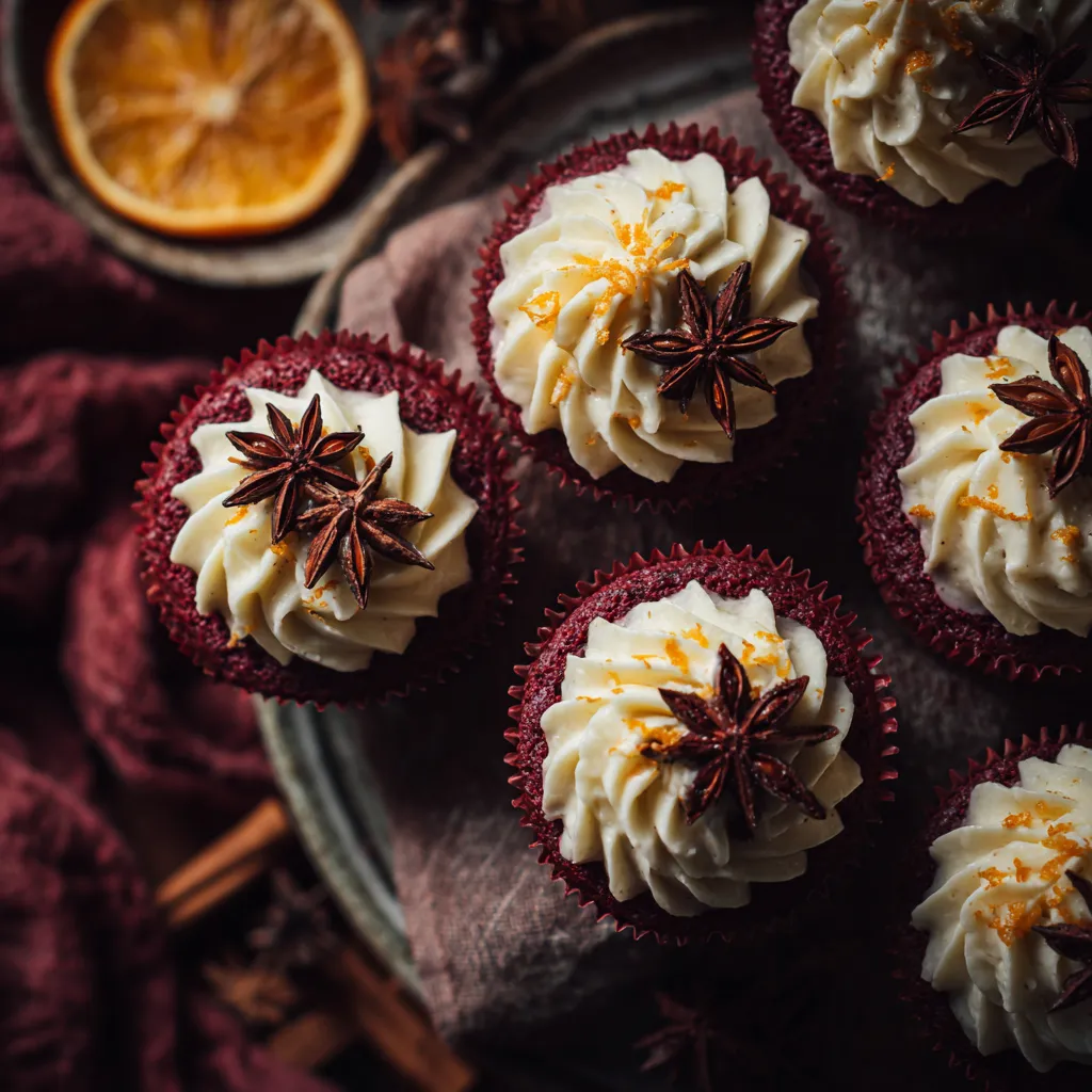 Mulled Wine Cupcakes with Citrus Frosting