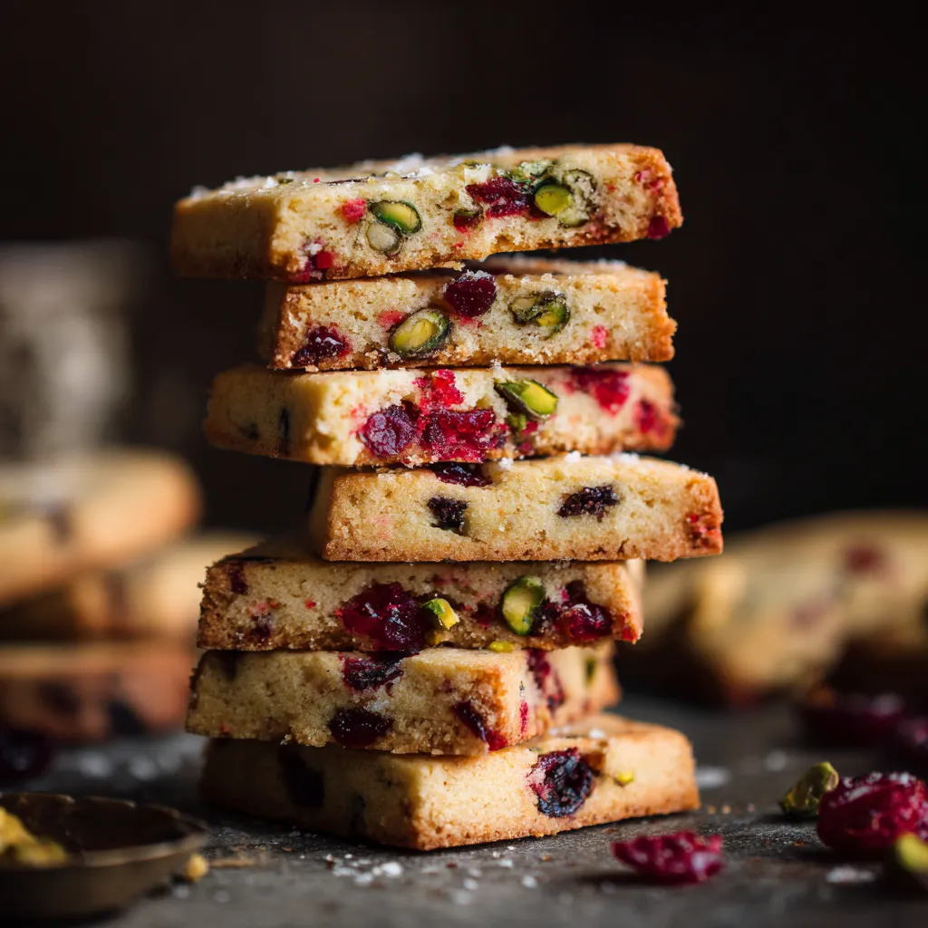 Vegan Pistachio Cranberry Shortbread Cookies
