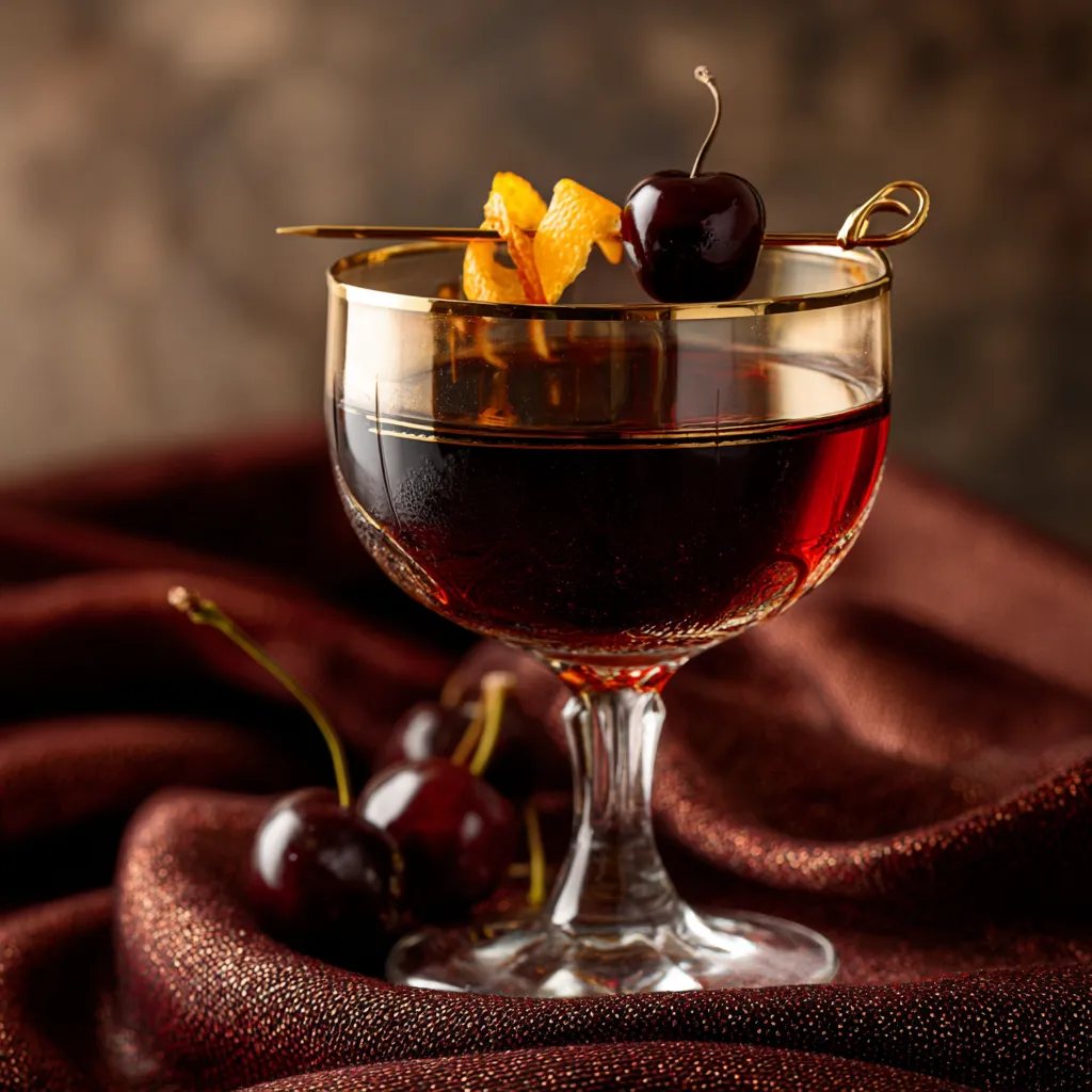 Spiced Cherry Manhattan with Cocoa Bitters
