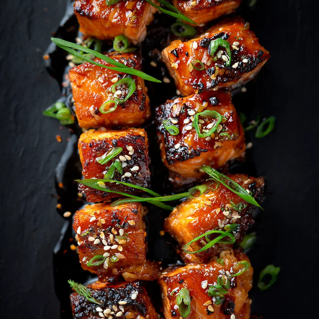 Air Fryer Honey Garlic Salmon Bites