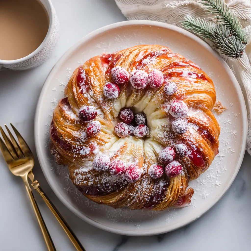 Cranberry Cream Cheese Pastry Wreath