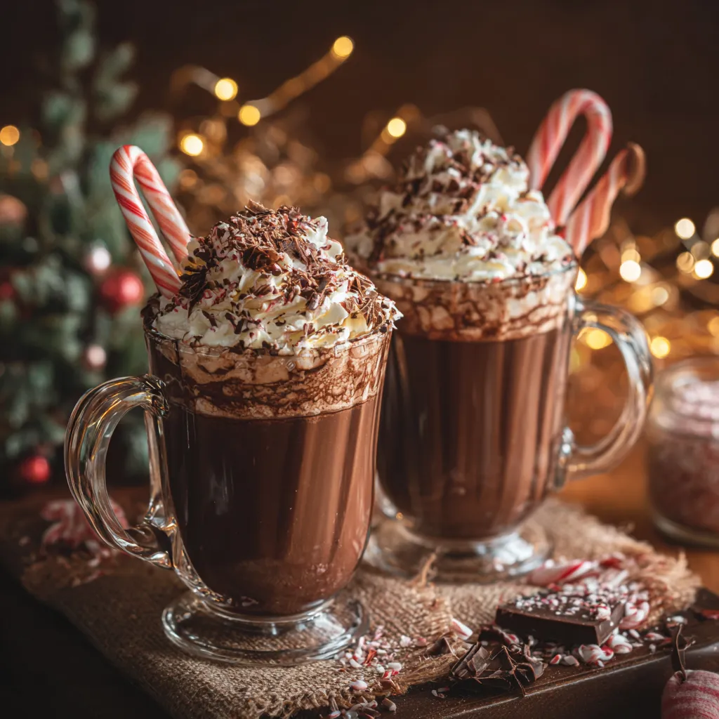 Polar Express Hot Chocolate with Whipped Peaks
