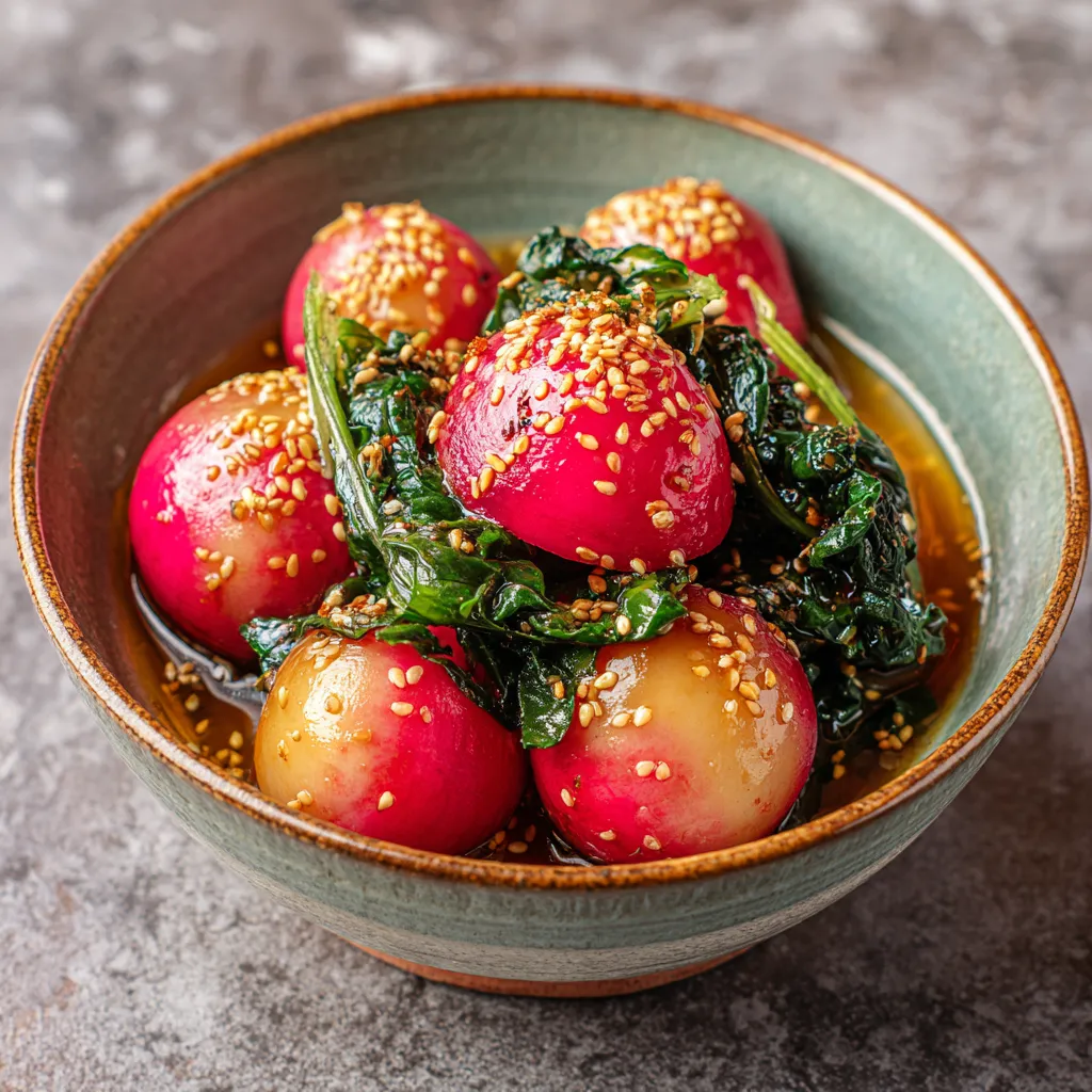 Sesame Soy Glazed Radishes With Greens