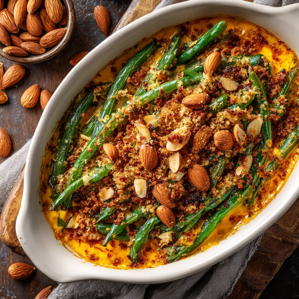 Harissa Crunch Green Bean Casserole
