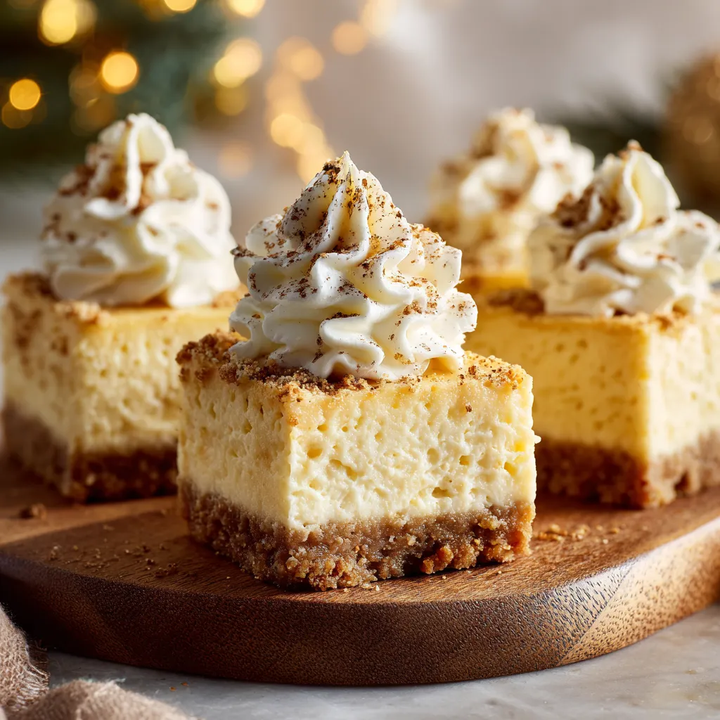 gluten free christmas treats eggnog cheesecake squares