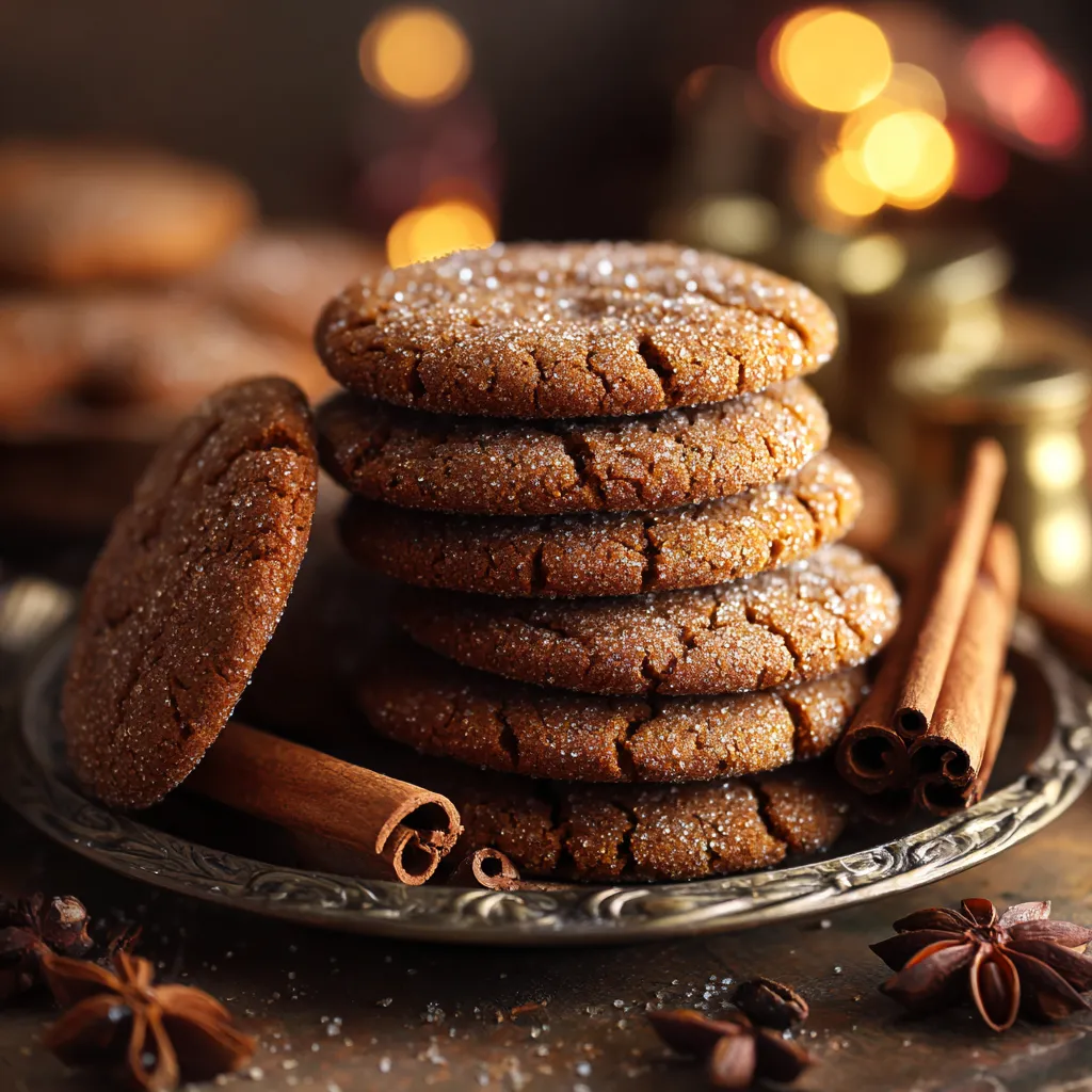 Vegan Molasses Spice Cookies with Soft Centers