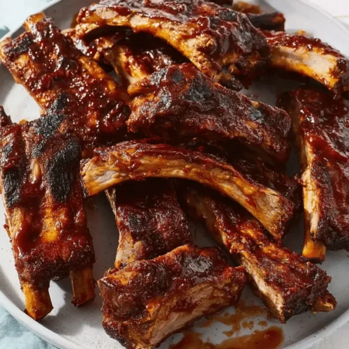 Amazing Bobby Flay Spicy BBQ Ribs Served
