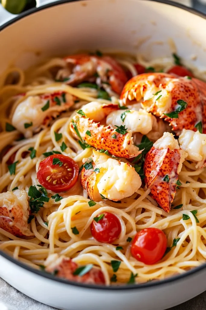 Exotic Gordon Ramsay Lobster Capellini Served
