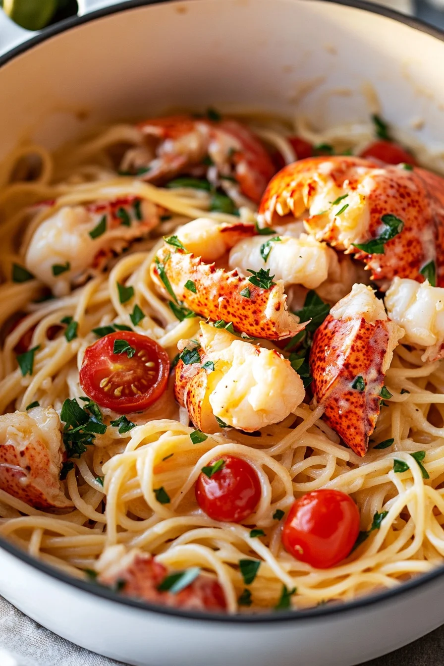 Exotic Gordon Ramsay Lobster Capellini Served