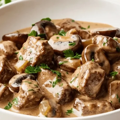 Exotic Julia Childs Beef Stroganoff Served