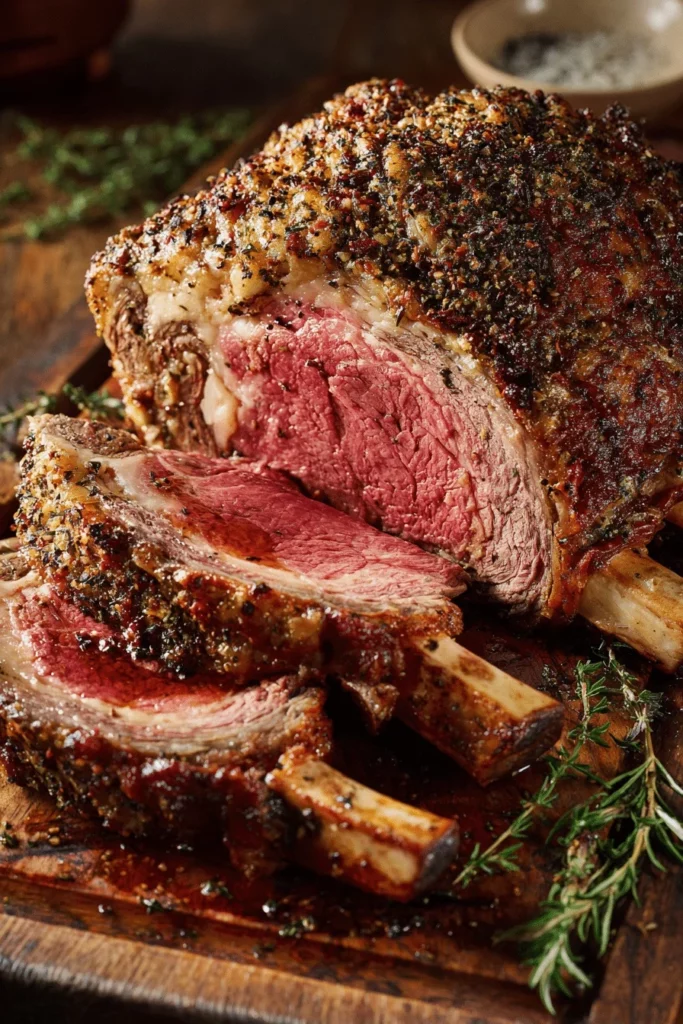 Paula Deen Foolproof Standing Rib Roast Served