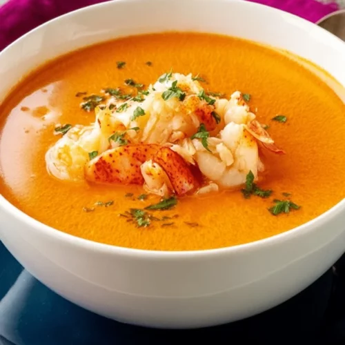 Red Lobster Lobster Bisque Served