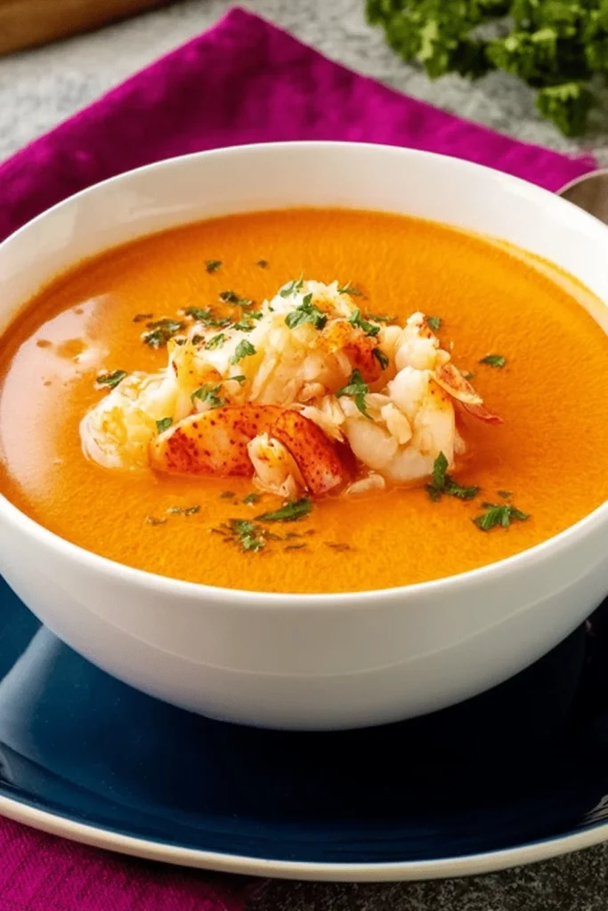 Red Lobster Lobster Bisque Served