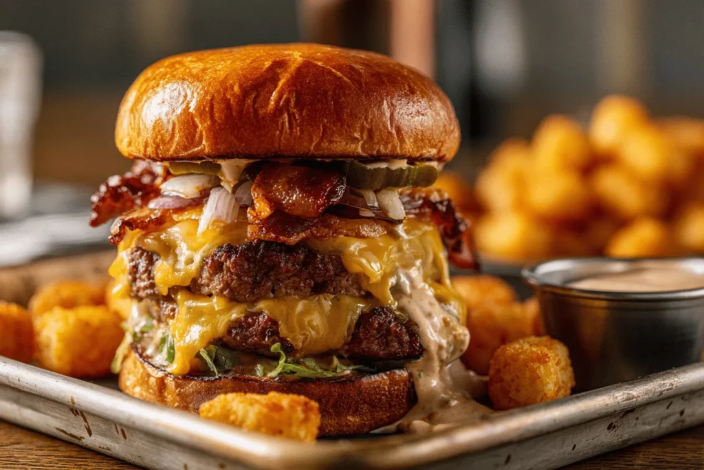 Sonic Butter Bacon Burger Copycat Recipe Served