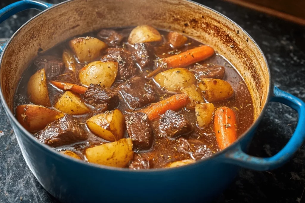 Traditional Gordon Ramsay Beef And Guinness Stew Served