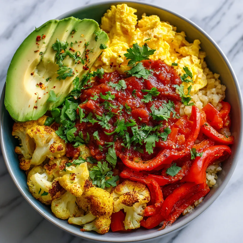 low carb breakfast ideas southwest scramble bowls with cauliflower rice