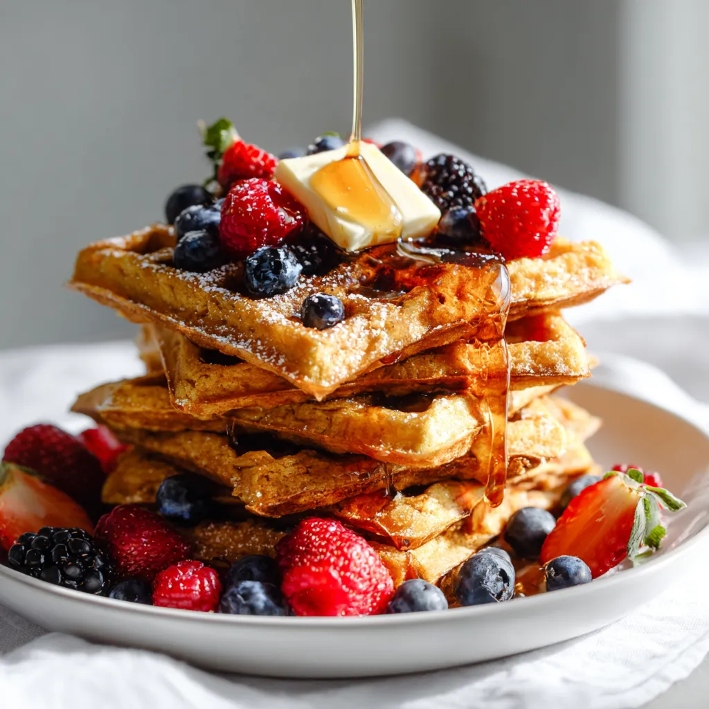low carb breakfast ideas coconut flour waffles with sugar-free maple drizzle
