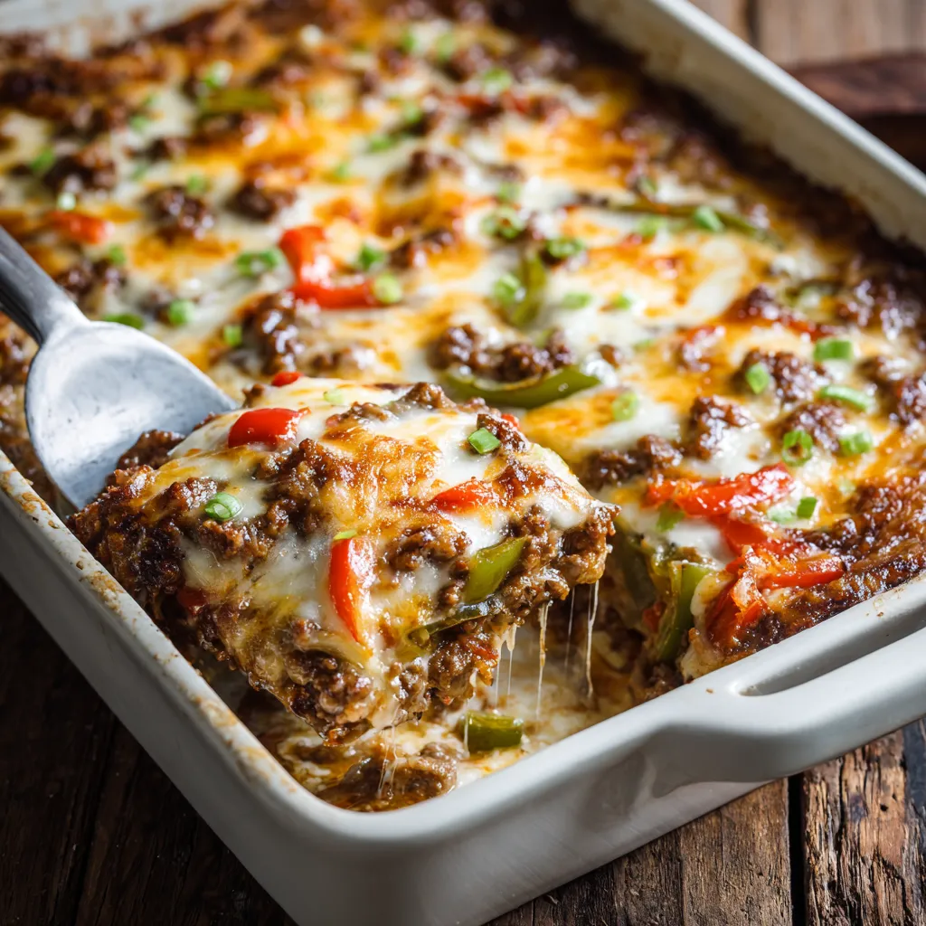 ground beef casserole recipes philly cheesesteak ground beef casserole