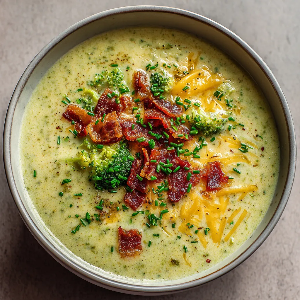 low carb soup recipes broccoli cheese soup with crispy bacon bits