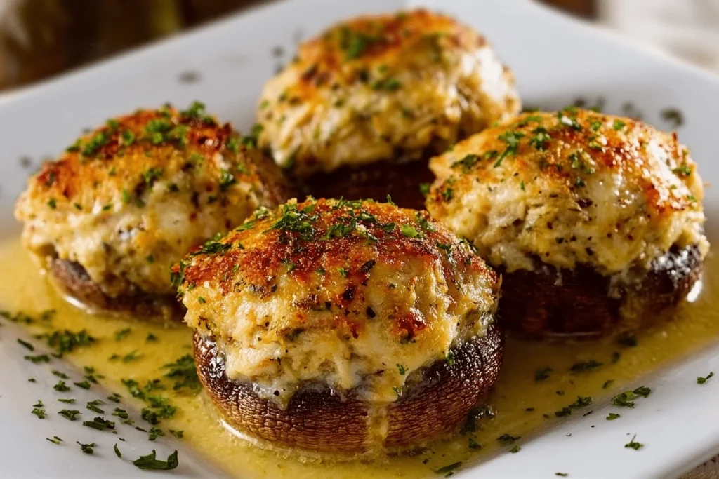 Red Lobster Crab Stuffed Mushroom Served